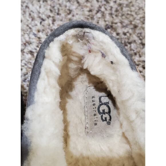 UGG Australia Men's Dakota Moccasin Slippers Gray Suede Shearling Lined Size 8? - Picture 5 of 11